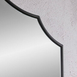 The Online Mirror Shop Overmantel Mirror Arcus Arch Shaped With Black Metal Frame - H 93Cm X W 71Cm X D 1.5Cm For Living Room, Dining Room - thumbnail 3