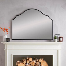 The Online Mirror Shop Overmantel Mirror Arcus Arch Shaped With Black Metal Frame - H 93Cm X W 71Cm X D 1.5Cm For Living Room, Dining Room - thumbnail 2