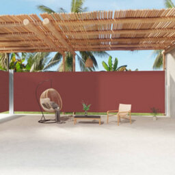 Walplus Retractable Side Awning Garden Sun Shade Canopy Gazebo For Back Door, Porch, Patio Brown 220X1200 Cm - thumbnail 1