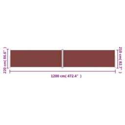 Walplus Retractable Side Awning Garden Sun Shade Canopy Gazebo For Back Door, Porch, Patio Brown 220X1200 Cm - thumbnail 8