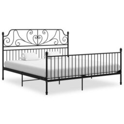 Berkfield Bed Frame Black Metal 180X200 Cm 6Ft Super King - thumbnail 1