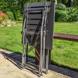BPS Access Solutions Bps Deluxe Garden Bistro Set - Square Table (Black) - thumbnail 2