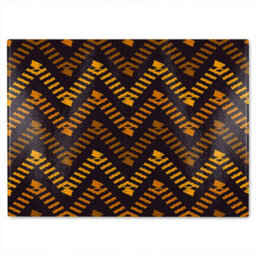 Benjamin Tate Design Freehand Horizontal Zigzag Chevron Stripes Boho Chic Glass Chopping Boarddesigner Style - thumbnail 2