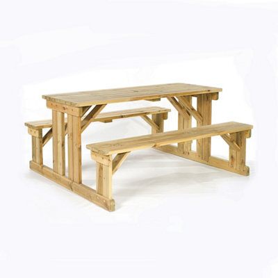Leisurebench Guernsey 8 Seat Easy Access Walk-In Picnic Table 170Cm - Green Pine - image 1