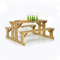Leisurebench Guernsey 8 Seat Easy Access Walk-In Picnic Table 170Cm - Green Pine - thumbnail 2