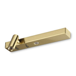 Ideal Lux Bonne Nuit Left Led Reading Wall Light Brass 3000K - thumbnail 1