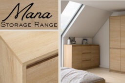 Impact Furniture Narrow Chest Of Drawers Slim Storage Cabinet Handleless 3 Drawer Unit White Washed Light Oak Effect Mana - thumbnail 9