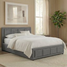 Lassic Vida Designs Vanita 3Ft Single Ottoman Storage Bed With Gas Lift Upholstered Fabric Bed Frame With Padded Headboard, Light Grey - thumbnail 2