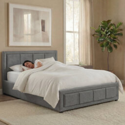 Lassic Vida Designs Vanita 3Ft Single Ottoman Storage Bed With Gas Lift Upholstered Fabric Bed Frame With Padded Headboard, Light Grey - thumbnail 9