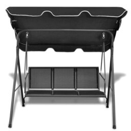 Walplus Garden Swing Bench With Canipy Black - thumbnail 2