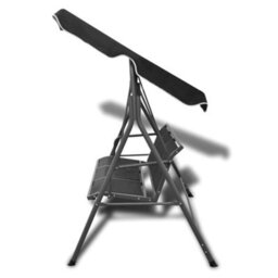 Walplus Garden Swing Bench With Canipy Black - thumbnail 3