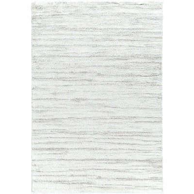 Livabliss Cloudy Shaggy-Modern Ivory Grey Soft Plush Pile Living Bedroom Rug 200 X 275 Cm Easy Care, Non Shedding - image 1