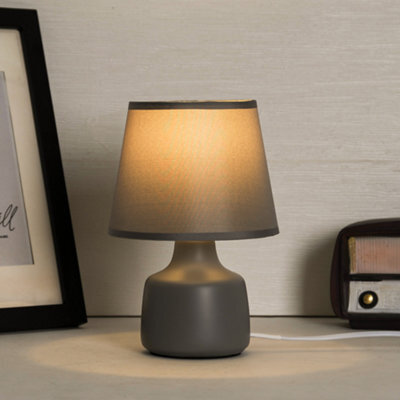 Conical Matt Grey Ceramic Table Lamp - image 1