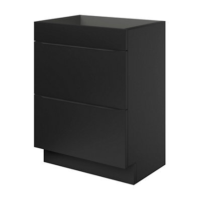 GoodHome Imandra Matt Black Freestanding Bathroom Cabinet (H) 820mm (W) 600mm - image 1