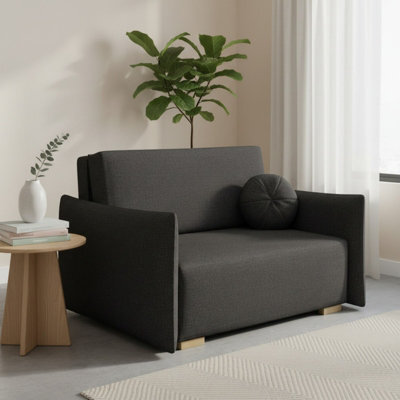 Viva Glov Ii Sofa Bed With Sleep Function Storage Container Chipboard Wooden Frame Springs 134X98X85Cm Black - image 1