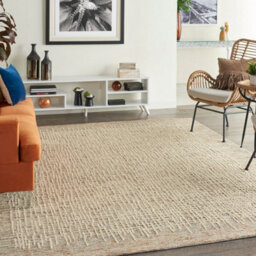 Beige Easy To Clean Abstract Geometrical Handmade Modern Wool Rug For Living Room, Bedroom - 114Cm X 175Cm - thumbnail 3