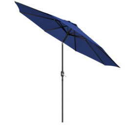 Sundaze 2.7M Blue Garden Parasol Umbrella Sun Shade Canopy With Hand Crank Tilt Function - thumbnail 2