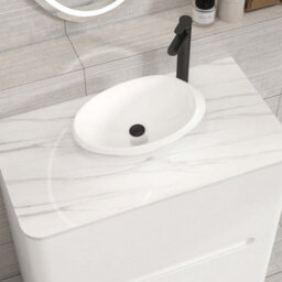 Royal Bathrooms Venice 800mm Gloss White Freestanding Bathroom Countertop Vanity Unit 2 Drawer With Nova Basin - thumbnail 6
