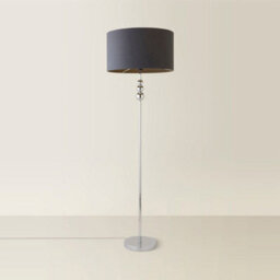 Valuelights Marissa Chrome Stacked Ball Floor Lamp With Charcoal Grey Drum Shade - thumbnail 6