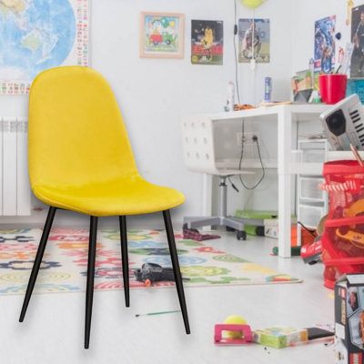 Minster Dining Chair - Fabric/metal - L52 X W44 X H86 Cm - Yellow/black - image 1