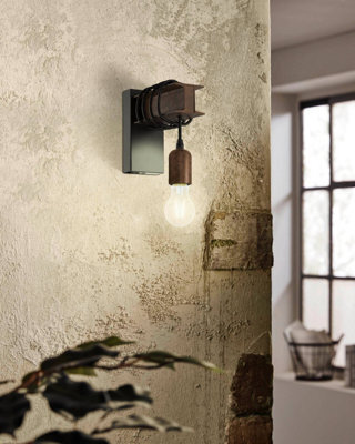 Eglo Townshend 4 Antique Brown Steel Industrial Wall Lamp - image 1