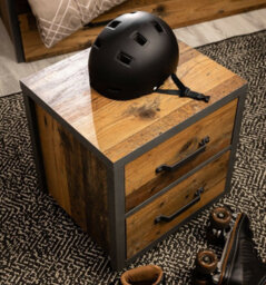 Impact Furniture Mobile Pedestal Drawer Unit Office Bedroom Storage Bedside Cabinet Grey With Rustic Oak Pine Effect Weston - thumbnail 9