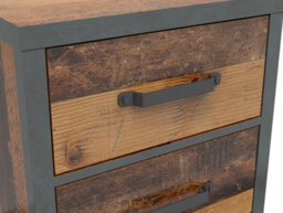 Impact Furniture Mobile Pedestal Drawer Unit Office Bedroom Storage Bedside Cabinet Grey With Rustic Oak Pine Effect Weston - thumbnail 6