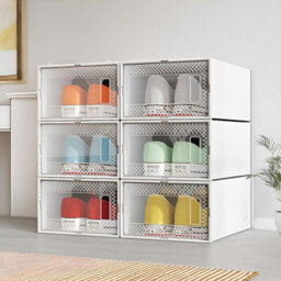 Living And Home White 12 Pcs Waterproof Plastic Shoe Storage Boxes