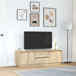 Berkfield Tv Cabinet With Led Lights Sonoma Oak 160.5X41X50 Cm - thumbnail 4