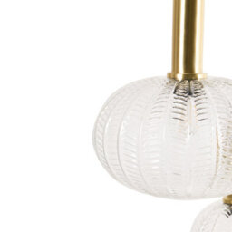 Beliani 3-Light Pendant Lamp With Clear Glass Shades And Retro Metal Base, 45Cm Dia, 121Cm Drop - thumbnail 5
