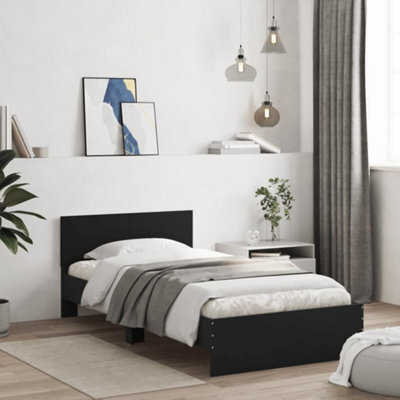 Walplus Bed Frame Without Mattress With Headboard Black 100X200 Cm - image 1