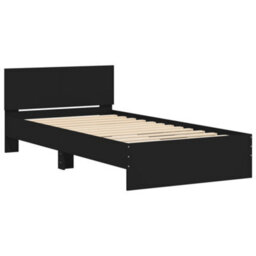 Walplus Bed Frame Without Mattress With Headboard Black 100X200 Cm - thumbnail 3