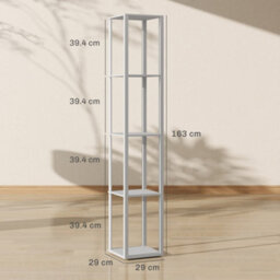 Homcom Rgb Led Floor Lamp With Shelves And Remote Control For Bedroom, Grey - thumbnail 3