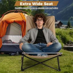 Gainoom Heavy Duty Folding Camp Chair 225Kg Support Padded Outdoor Chair With Bag - thumbnail 4