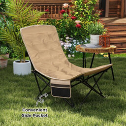 Gainoom Heavy Duty Folding Camp Chair 225Kg Support Padded Outdoor Chair With Bag - thumbnail 6