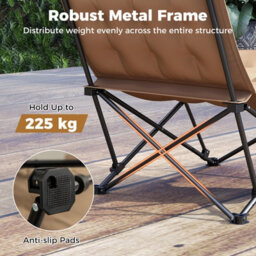 Gainoom Heavy Duty Folding Camp Chair 225Kg Support Padded Outdoor Chair With Bag - thumbnail 5