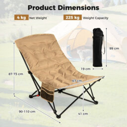 Gainoom Heavy Duty Folding Camp Chair 225Kg Support Padded Outdoor Chair With Bag - thumbnail 2
