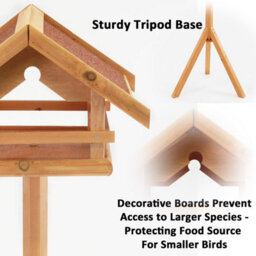 Actiaspet - Wooden Bird Table Feeder For Garden - thumbnail 9