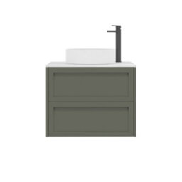 Royal Bathrooms Royal Bathroom Elmore 700mm Matt Green Wall Mounted Countertop Bathroom Vanity Unit 2 Drawer With Art Basin - thumbnail 7