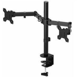 "Gr8 Home Double Twin Arm Desk Mount Tv Lcd Monitor Computer Screen Bracket Dual 13""-27"""