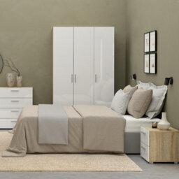 Furniture To Go Pepe Wardrobe With 3 Doors In Oak With White High Gloss - thumbnail 5