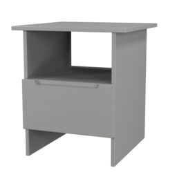 Messina Matt Dusk Grey 1 Drawer Non-Extendable Side Table (H)495mm (W)440mm (D)440mm - thumbnail 3