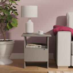 Messina Matt Dusk Grey 1 Drawer Non-Extendable Side Table (H)495mm (W)440mm (D)440mm - thumbnail 1