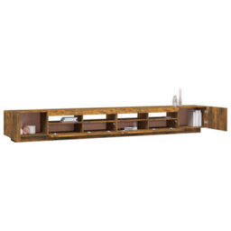Vidaxl 3 Piece Tv Cabinet Set With Led Lights Smoked Oak Engineered Wood - thumbnail 7