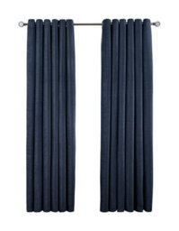 Smart Living Luxury Chenille Eyelet Lined Curtains - 2 Panels - 66 X 54 Inch - Navy - thumbnail 4