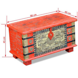 Berkfield Storage Chest Red Mango Wood 80X40X45 Cm - thumbnail 8