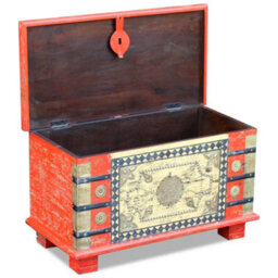 Berkfield Storage Chest Red Mango Wood 80X40X45 Cm - thumbnail 7