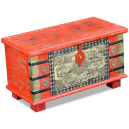 Berkfield Storage Chest Red Mango Wood 80X40X45 Cm