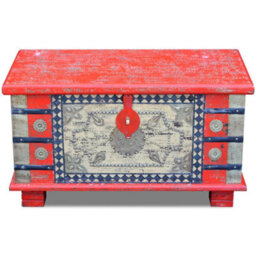 Berkfield Storage Chest Red Mango Wood 80X40X45 Cm - thumbnail 5