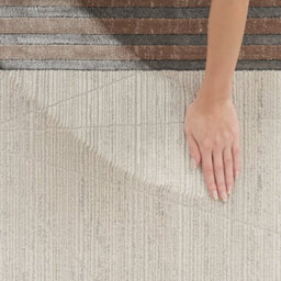 Ivory Silver Bordered,chequered Modern Easy To Clean Rug For Bedroom & Living Room-119Cm X 180Cm - thumbnail 4